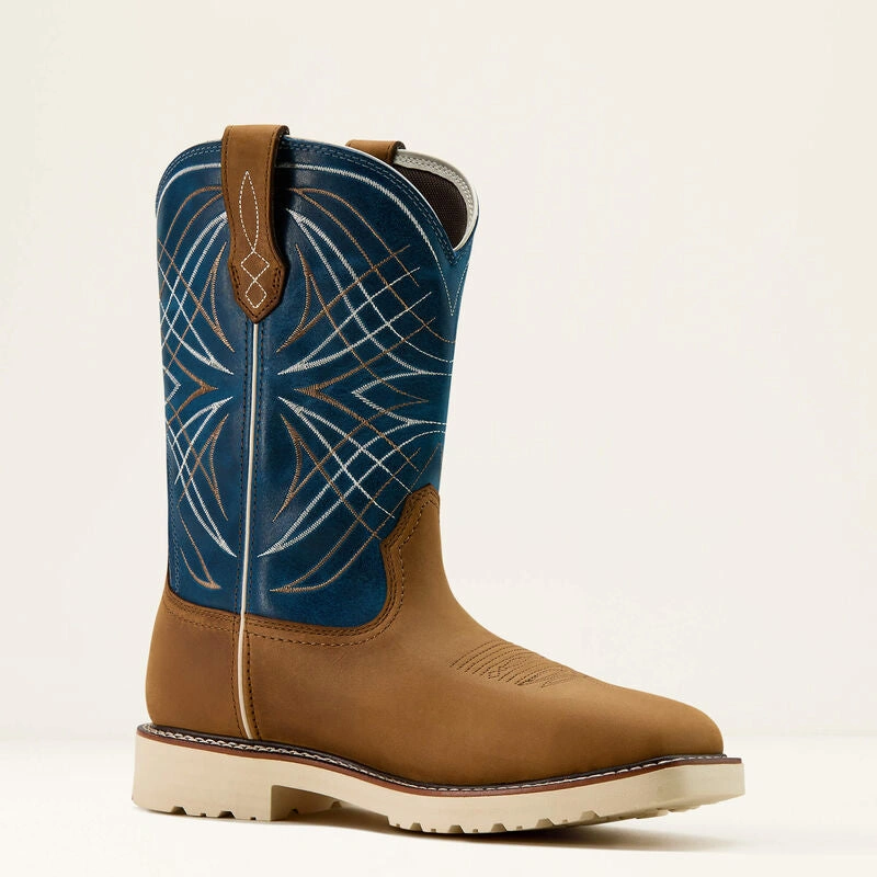 Ariat Activator Western Boots: Duurzame Werkschoenen met Stalen Voet - Bruin/Blauw.