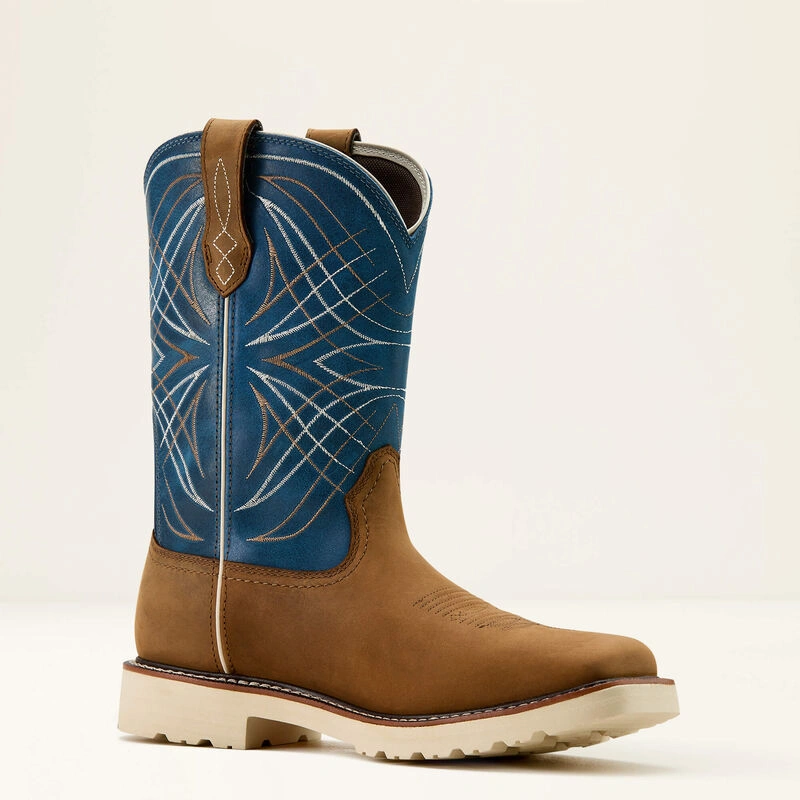 Ariat Activator: Robuuste Waterdichte Western Laarzen voor Mannen - Bruin en Blauw - Klaar voor Actie!